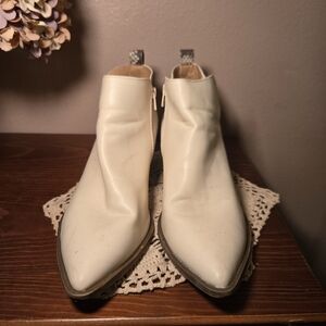 Time and Tru Off-White Ankle Booties